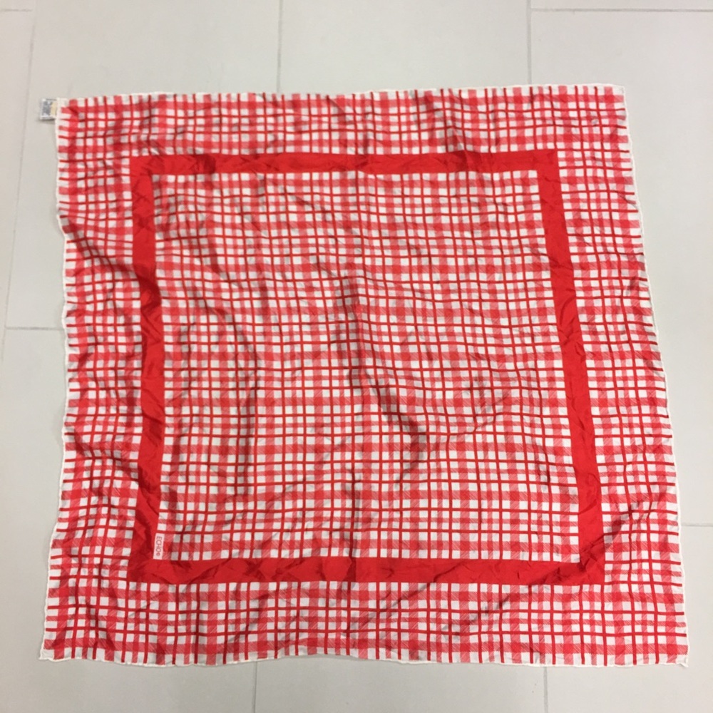 Echo Vintage Red White Silk Blend Scarf